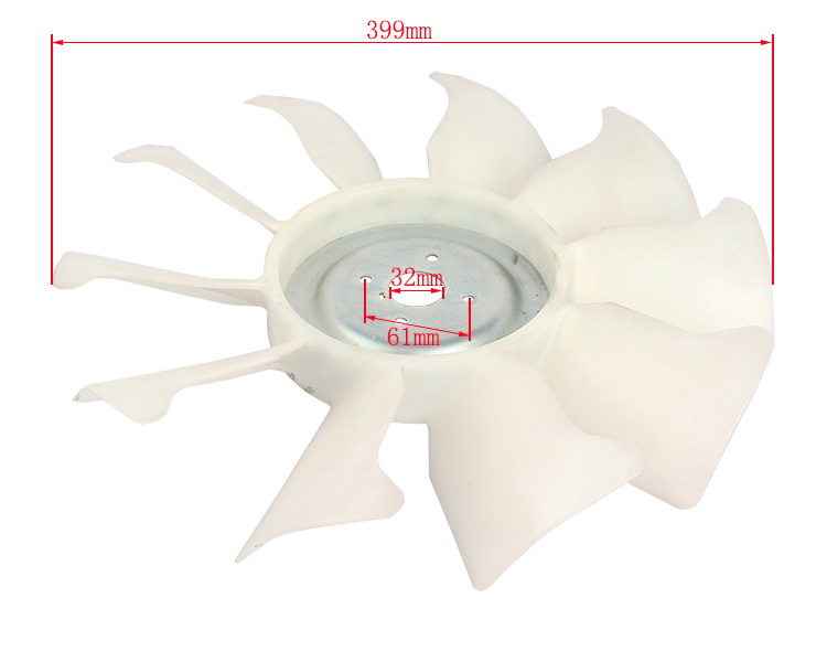 Cooling system forklift engine parts plastic fan blade used for K25/QD32, Part no.:21060-FU410