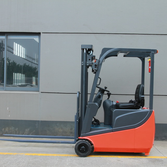 Counter balance full electric wheel pallet stacker seated reach lift type truck fully equipped
